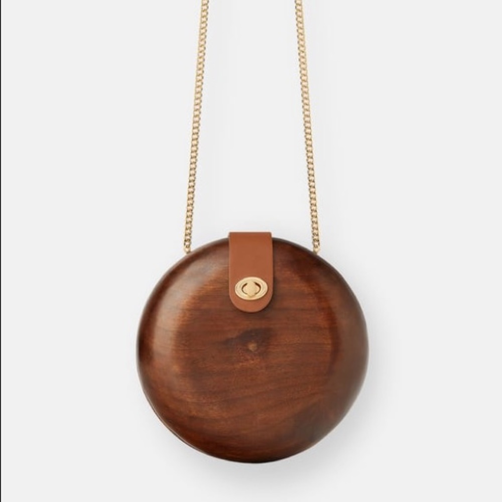 Zara Handmade Wood Crossbody Bag